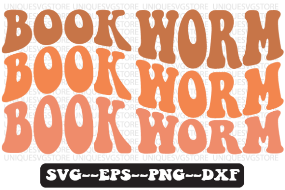 Book Worm Wavy Retro Svg Design