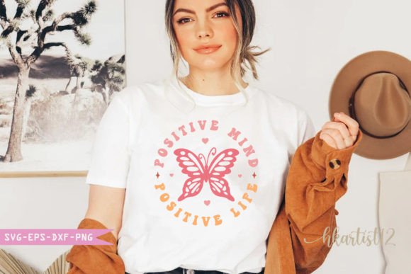 Positive Mind Positive Life Retro SVG